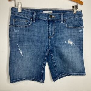 Loft distressed midi jean shorts size 25/0‎